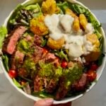 Grilled Marinated Flank Steak with Crispy Smashed Potatoes & Chimichurri