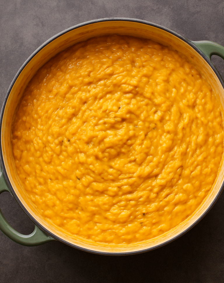 Creamy Butternut Squash Orzo with Crispy Chicken Thighs