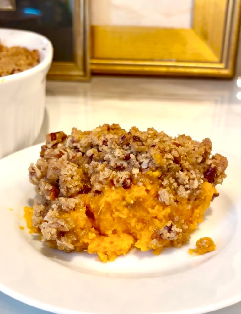 Sweet Potato Casserole with Pecan Crumble (aka the “Marry Me” Sweet Potato Casserole)