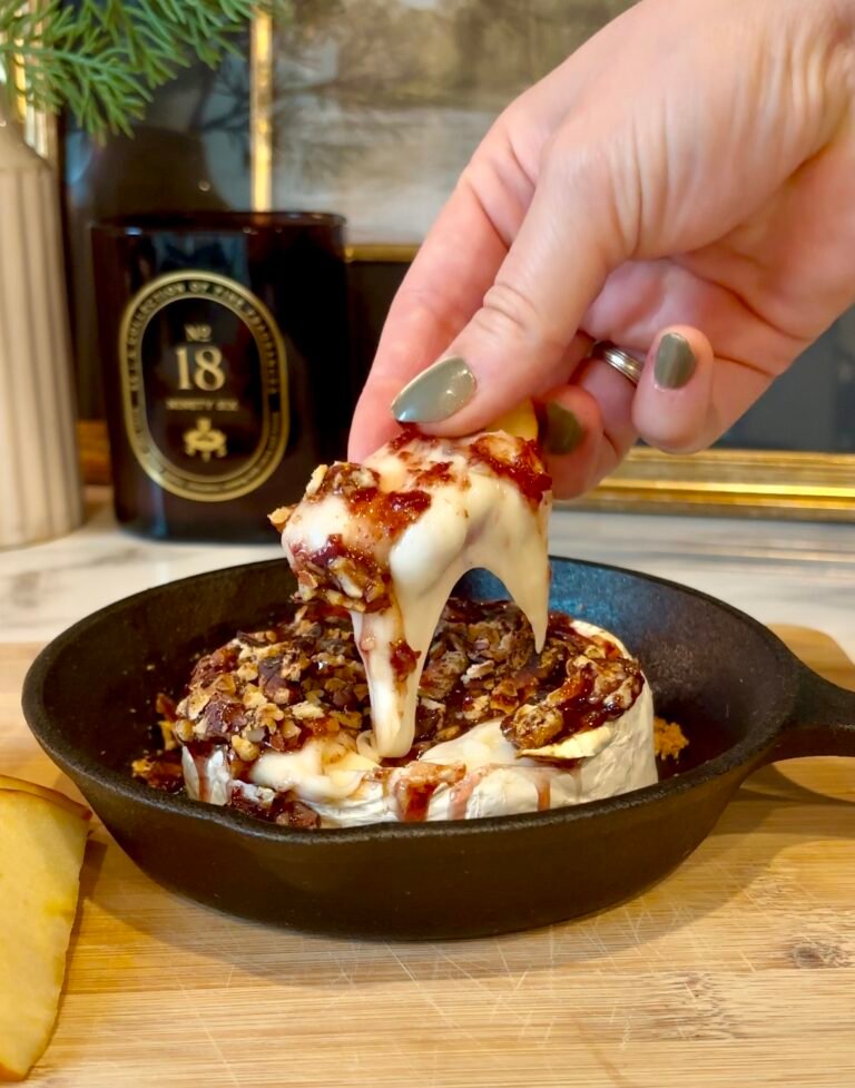 Easy Baked Brie with Cherry Rosemary Jam