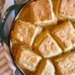 Skillet Chicken Pot Pie with Homemade Buttermilk Biscuits